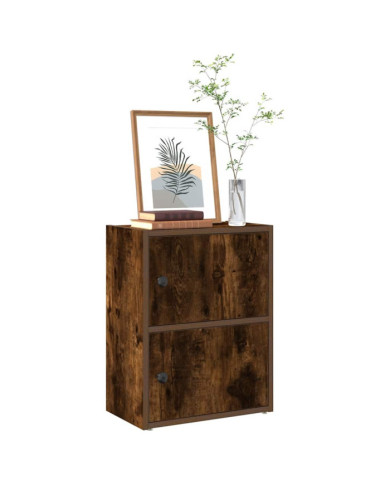 Bibliothèque chêne fumé 40x24x52 cm bois d'ingénierie | Mobilier & Déco