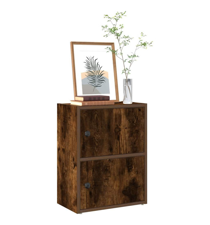 Bibliothèque chêne fumé 40x24x52 cm bois d'ingénierie | Mobilier & Déco