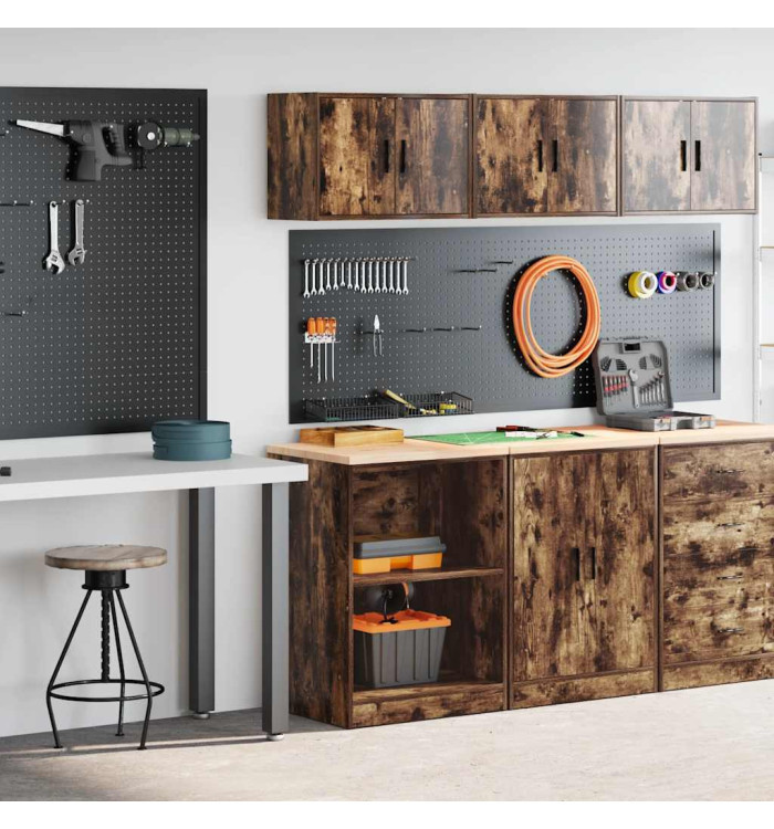 Armoires de garage 2 pcs chêne fumé bois d'ingénierie | Mobilier & Déco