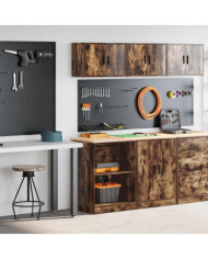 Armoires de garage 2 pcs chêne fumé bois d'ingénierie | Mobilier & Déco