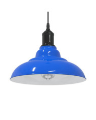 Lampe suspendue réglable hauteur E27 bleu foncé Ø 31 cm métal | Mobilier & Déco