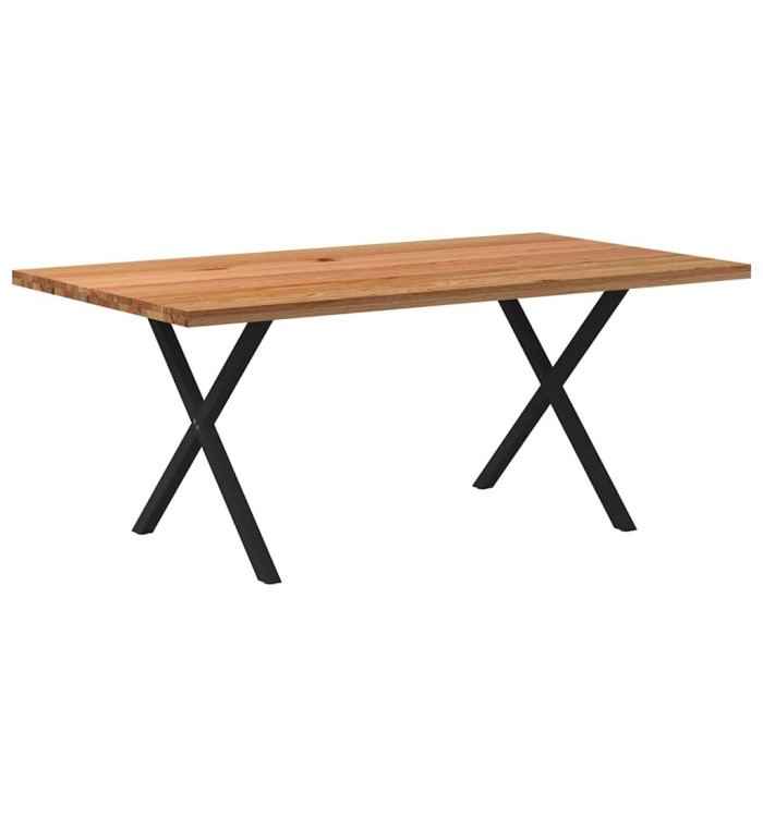 Table à manger marron clair bois de chêne massif rectangulaire | Mobilier & Déco