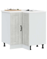 Armoire d'angle de cuisine Lucca gris béton bois d'ingénierie | Mobilier & Déco