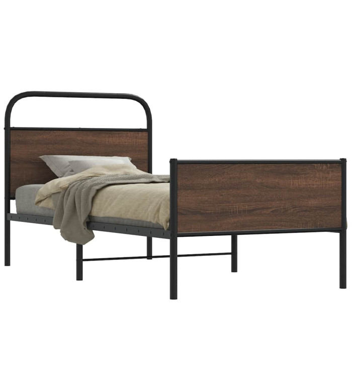 Cadre de lit sans matelas 100x190 cm chêne marron | Mobilier & Déco