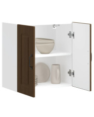 Armoire murale de cuisine Kalmar chêne marron bois d'ingénierie | Mobilier & Déco