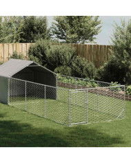 Niche d'extérieur pour chien enclos 6x2x1,5 m acier galvanisé | Mobilier & Déco