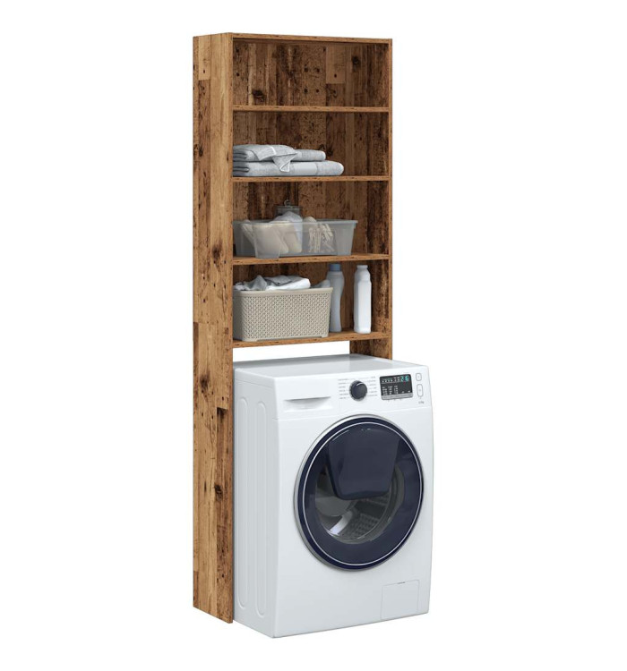 Meuble pour machine à laver vieux bois 64x24x190 cm | Mobilier & Déco
