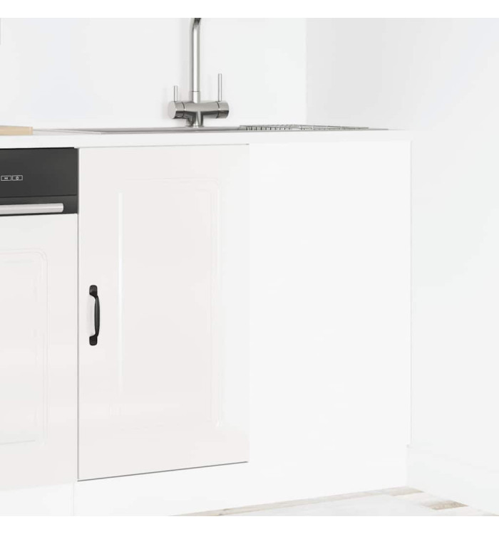Armoire de cuisine Kalmar blanc brillant bois ingénierie | Mobilier & Déco