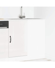 Armoire de cuisine Kalmar blanc brillant bois ingénierie | Mobilier & Déco