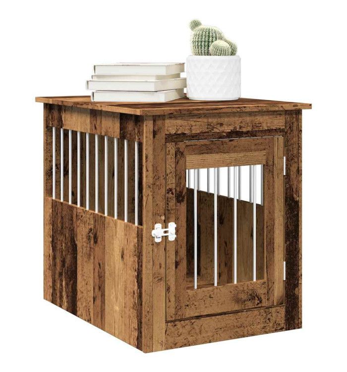 Meuble de cage chiens vieux bois 55x75x65 cm bois d'ingénierie | Mobilier & Déco