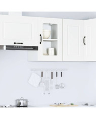 Armoire murale de cuisine avec porte en verre Kalmar blanc | Mobilier & Déco