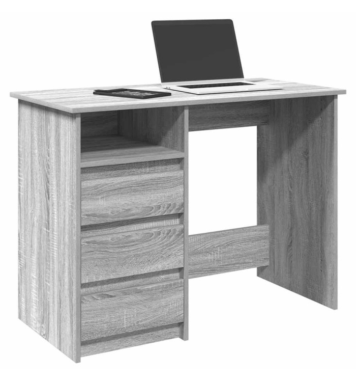 Bureau sonoma gris 102x50x75 cm bois d'ingénierie | Mobilier & Déco