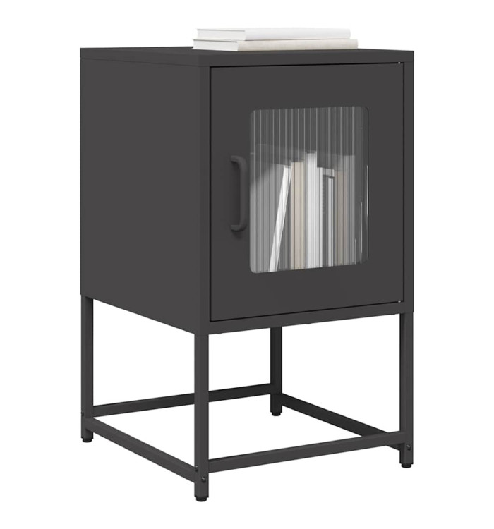 Table de chevet noir 36x39x60,5 cm acier laminé à froid | Mobilier & Déco
