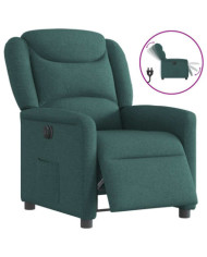 Fauteuil inclinable électrique Vert foncé Tissu | Mobilier & Déco