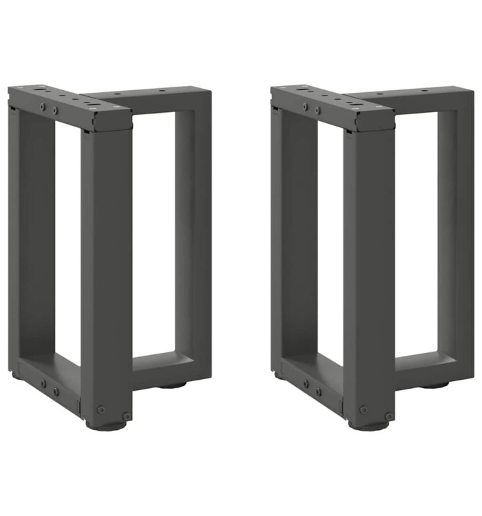 Pieds de table basse en T 2 pièces Anthracite 38 x 25 x (42-43) cm Acier | Mobilier & Déco