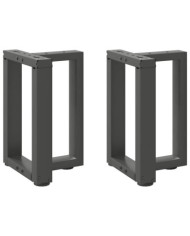 Pieds de table basse en T 2 pièces Anthracite 38 x 25 x (42-43) cm Acier | Mobilier & Déco