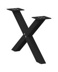 Pieds de table basse en forme de X, 2 pièces, noir, 50 x (30-31) cm, acier | Mobilier & Déco
