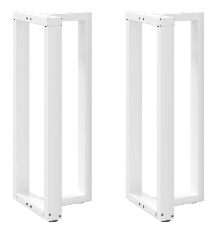Pieds de table de bar en T, 2 pièces, blanc, 40 x 35 x (100-101) cm, acier | Mobilier & Déco