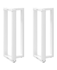 Pieds de table de bar en T, 2 pièces, blanc, 40 x 35 x (100-101) cm, acier | Mobilier & Déco