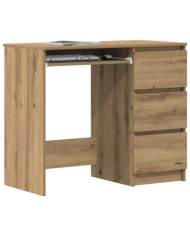 Bureau chêne artisanal 90x45x76 cm bois d'ingénierie | Mobilier & Déco