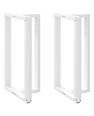Pieds de table de bar en T, 2 pièces, blanc, 60 x 35 x (100-101) cm, acier | Mobilier & Déco