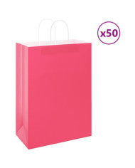 Sacs en papier 50 pcs avec poignées rose 32x17x44 cm | Mobilier & Déco
