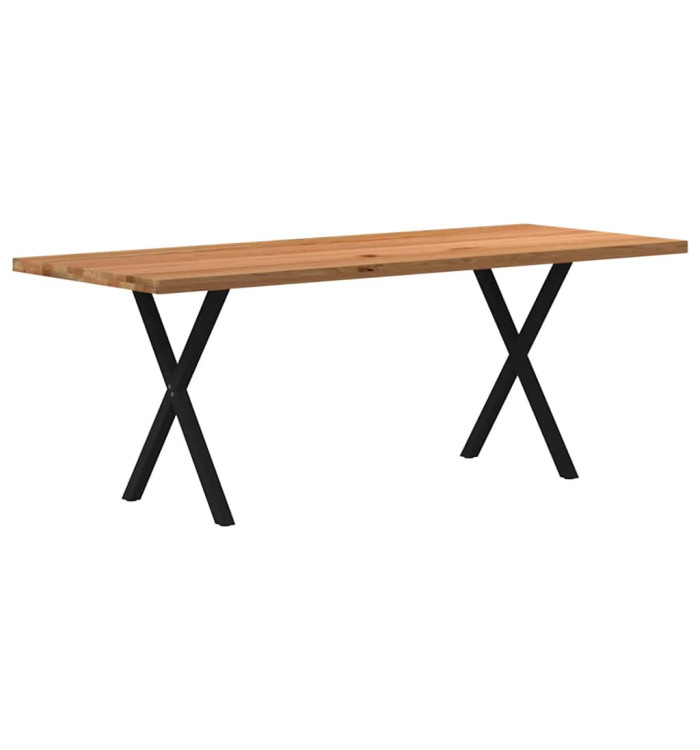 Table à manger marron clair bois de chêne massif rectangulaire | Mobilier & Déco
