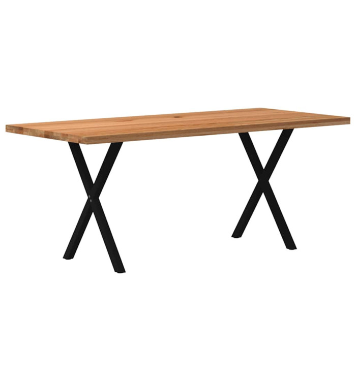 Table à manger marron clair bois de chêne massif rectangulaire | Mobilier & Déco