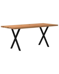 Table à manger marron clair bois de chêne massif rectangulaire | Mobilier & Déco