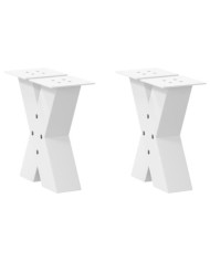 Pieds de table basse en forme de X, 2 pièces, blanc, 40 x (30-31) cm, acier | Mobilier & Déco