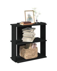 Bibliothèque à 3 niveaux noir 60x30x60 cm bois d'ingénierie | Mobilier & Déco