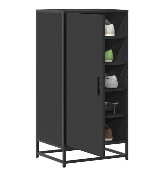 Étagère à chaussures noir 48x38x97,5 cm bois d'ingénierie | Mobilier & Déco