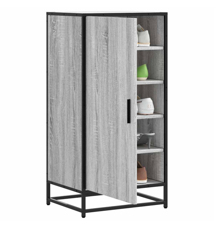 Étagère à chaussures sonoma gris 48x38x97,5 cm bois ingénierie | Mobilier & Déco