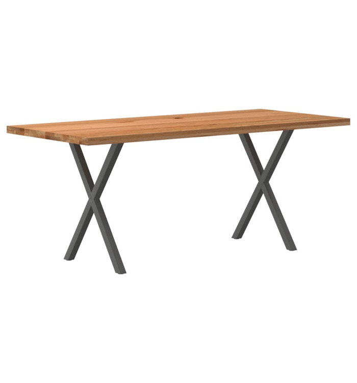 Table à manger marron clair bois de chêne massif rectangulaire | Mobilier & Déco
