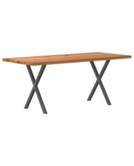 Table à manger marron clair bois de chêne massif rectangulaire | Mobilier & Déco