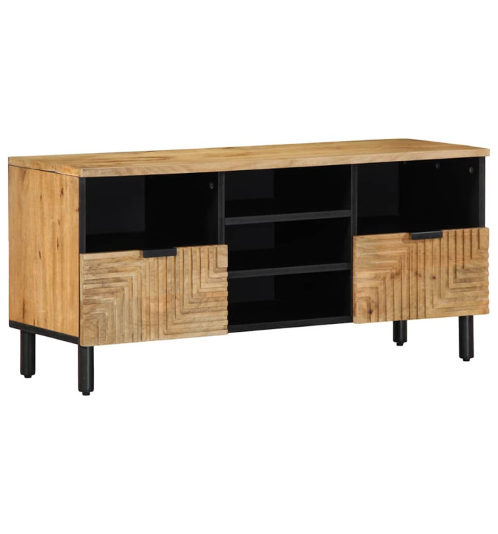 Meuble TV marron 100x33x46 cm bois massif de manguier | Mobilier & Déco