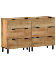 Buffets 2 pcs marron 60x33x75 cm bois massif de manguier | Mobilier & Déco