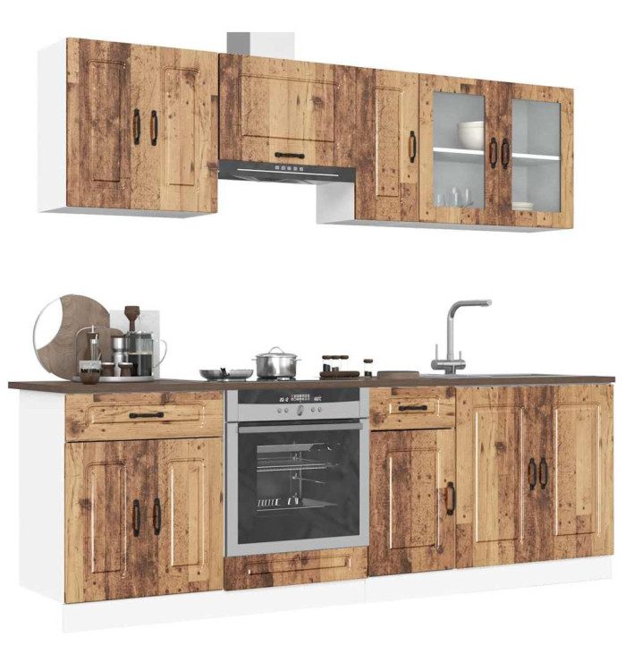 Ensemble d'armoires de cuisine 8 pcs Kalmar bois d'ingénierie | Mobilier & Déco