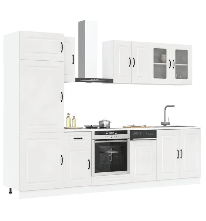 Ensemble d'armoires de cuisine 8 pcs Kalmar blanc brillant | Mobilier & Déco