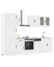 Ensemble d'armoires de cuisine 8 pcs Kalmar blanc brillant | Mobilier & Déco