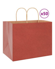 Sacs en papier 50 pcs avec poignées rouge 32x22x24 cm | Mobilier & Déco