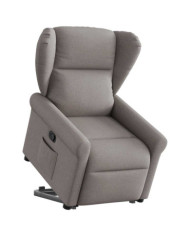 Fauteuil inclinable taupe tissu | Mobilier & Déco