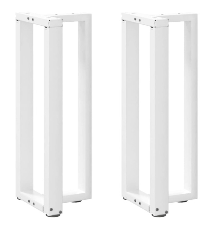 Pieds de table console en T, 2 pièces, blanc, 38 x 25 x (72-73) cm, acier | Mobilier & Déco