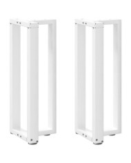 Pieds de table console en T, 2 pièces, blanc, 38 x 25 x (72-73) cm, acier | Mobilier & Déco