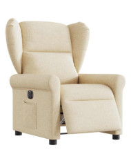 Fauteuil inclinable électrique Crème Tissu | Mobilier & Déco