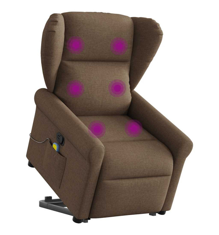 Fauteuil de massage inclinable Marron Tissu | Mobilier & Déco