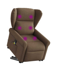 Fauteuil de massage inclinable Marron Tissu | Mobilier & Déco