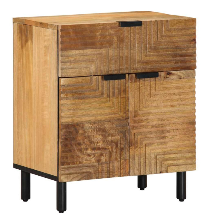 Table de chevet marron 50x33x60 cm bois de manguier massif | Mobilier & Déco