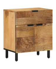 Table de chevet marron 50x33x60 cm bois de manguier massif | Mobilier & Déco