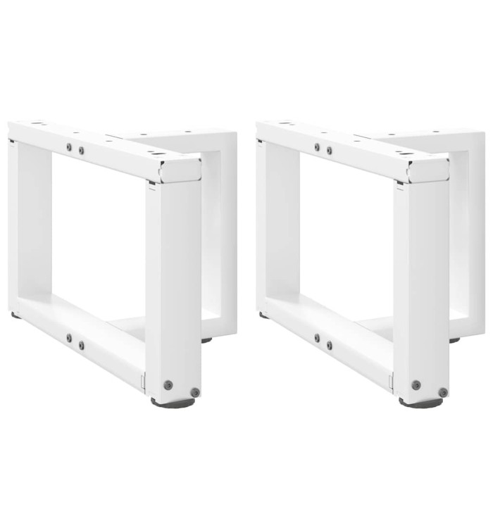 Pieds de table basse en T, 2 pièces, blanc, 40 x 25 x (30-31) cm, acier | Mobilier & Déco